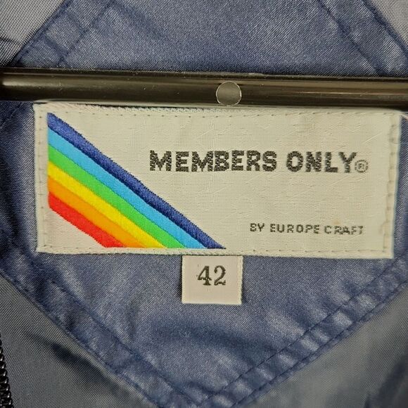 Vintage 80s Members Only Navy Blue Classic Iconic Racer Bomber Jacket 42 - Picture 6 of 7